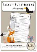 Vorschau - Arbeitsblätter - Fabel - Schreibplan (Vorlage) - Deckblatt