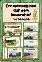 Vorschau - Text - Erntemaschinen auf dem Bauernhof - Karteikarten - Deckblatt