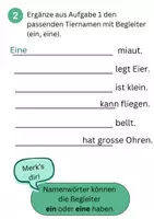 Vorschau - Arbeitsblätter - Namenwörter und ihre Begleiter/Einzahl und Mehrzahl - Seite 2