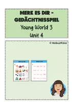 Vorschau - Arbeitsblätter - Gedächtnisspiel (Merk es dir) passend zu Young World 3, Unit 4 - Deckblatt