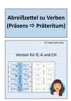Vorschau - Stationenlernen - Abreißzettel für Verben (Präsens/ Präteritum) - Deckblatt