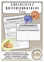 Vorschau - Arbeitsblätter - Dialoge schreiben - Kriterienraster / Checkliste (Arbeitsblätter) - Deckblatt