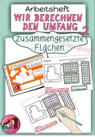 Vorschau - Arbeitsblätter - Arbeitsheft Zus.ges. Flächen 2 Umfang berechnen+ Lösungsheft - Deckblatt