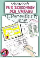 Vorschau - Arbeitsblätter - Arbeitsheft: Zusammengesetzte Flächen - Wir berechnen den Umfang - Deckblatt