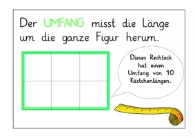 Vorschau - Merkblätter - Aushang: Fläche, Umfang – Visuelle Definition der geometrischen Maße (Mathematik / Geometrie) - Seite 2