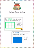 Vorschau - Merkblätter - Aushang: Fläche, Umfang – Visuelle Definition der geometrischen Maße (Mathematik / Geometrie) - Deckblatt