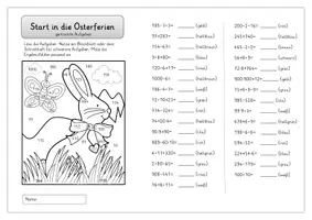 Vorschau - Arbeitsblätter - Rechnen und Malen Ostern (1000er) alle Grundrechenarten - Deckblatt