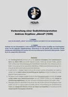 Vorschau - Arbeitsblätter - Gryphius "Abend" - Interpretation mithilfe eines EWH - Deckblatt