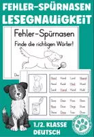 Vorschau - Arbeitsblätter - Fehler Spürnasen Lies genau! Lesegenauigkeit Deutsch 1.Klasse 2.Klasse - Deckblatt
