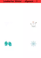 Vorschau - Arbeitsblätter - Lesekarten einfach Thema Winter 1. bis 2. Klasse Deutsch, DaZ/DaF, Fremdwörter Spiel - Seite 1