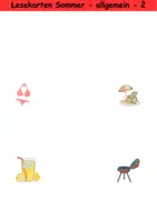 Vorschau - Arbeitsblätter - Lesekarten mittelschwer Thema Sommer 1. bis 2. Klasse Deutsch, DaZ/DaF, Fremdwörter Spiel - Seite 2