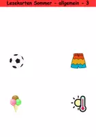 Vorschau - Arbeitsblätter - Lesekarten mittelschwer Thema Sommer 1. bis 2. Klasse Deutsch, DaZ/DaF, Fremdwörter Spiel - Seite 3