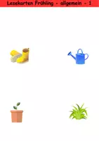 Vorschau - Arbeitsblätter - Lesekarten schwer Thema Frühling 1. bis 2. Klasse Deutsch, DaZ/DaF, Fremdwörter Spiel - Seite 1