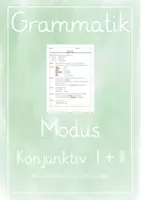 Vorschau - Unterrichtsreihen - Bildung des Konjunktiv I und II - Deckblatt