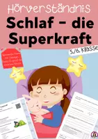 Vorschau - Arbeitsblätter - Klassenarbeit Hörverstehen Schlaf - Die Superkraft 5.-6. Klasse - Deckblatt