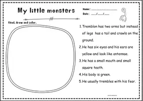 Προεπισκόπηση - Φύλλα εργασίας - My little monsters - Kidlosopher- Τερατάκια ανάγνωσης - Σελίδα 1