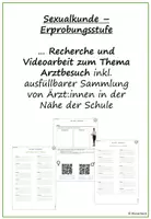 Vorschau - Arbeitsblätter - Sexualkunde Erprobungsstufe, Arztbesuch, Recherche und Videoarbeit - Deckblatt