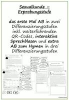 Vorschau - Arbeitsblätter - Sexualkunde Erprobungsstufe: das erste Mal; differenziert - Deckblatt