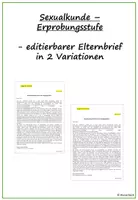 Vorschau - Anderer Materialtyp - Sexualkunde Erprobungsstufe: Elternbrief - Deckblatt