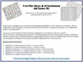 anteprima - Materiale interattivo - 4 in Fila - Articolazione R | PDF + Google Slides - Pagina 1