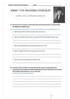 Vorschau - Arbeitsblätter - Lyrik des Expressionismus: "Krieg" (Franziska Stoecklin) Probearbeit mit Beispielanalyse, Kriegslyrik / politische Lyrik | Deutsch Klasse 10-11 - Seite 1