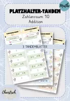 Vorschau - Aufgabenkarten - Tandemaufgaben - Platzhalteraufgaben / Addition im ZR 10 - Deckblatt