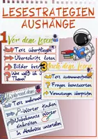 Vorschau - Fördermaterial/Inklusion - Tafelkarten/Aushänge Lesestrategien/Deutsch - Deckblatt
