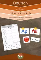 Vorschau - Arbeitsblätter - Silben: Legespiel und Arbeitsblatt A, a, Ä, ä - Deckblatt