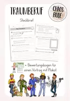 Vorschau - Arbeitsblätter - Mein Traumberuf - Steckbrief (+ Vortrag-Bewertungsbogen) - Deckblatt