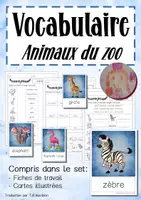 Aperçu - Feuilles d'exercices - Vocabulaire: Animaux Zoo - Page de couverture