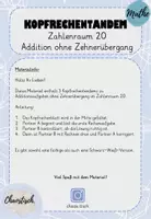Vorschau - Aufgabenkarten - Materialpaket - Kopfrechentandem im ZR 20 - Addition - Seite 2