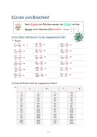 Vorschau - Arbeitsblätter - Kürzen von Brüchen: Arbeitsblätter und Lösungsblätter - Seite 1