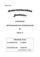 Vorschau - Stundenentwürfe - Fabeln III - Klasse 8 (Digitale Unterrichtsreihe Deutsch) - Seite 1