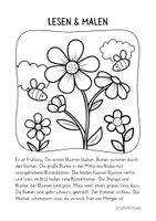 Vorschau - Arbeitsblätter - Lesen & Malen - Frühling - Seite 1