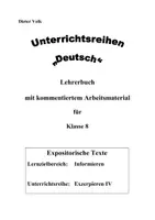 Vorschau - Stundenentwürfe - Exzerpieren IV - Klasse 8 (Digitale Unterrichtsreihe Deutsch) - Seite 1