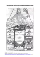 Vorschau - Arbeitsblätter - Leviathan - Bildanalyse. Biografie und Werk von Thomas Hobbes. Erstrebenswerte Gesellschaftsform? - Deckblatt