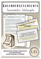 Vorschau - Stundenentwürfe - Inhaltsangaben - Textverständnis - Inhalt erschließen - Kalendergeschichten - Deckblatt