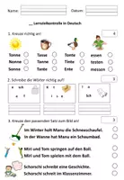 Vorschau - Test - Lernzielkontrolle Klasse 1 Lesen - Seite 1