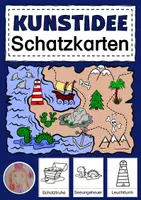 Vorschau - Mal- und Bastelvorlagen - Kunstidee Schatzkarte malen - Deckblatt