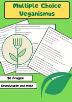Vorschau - Arbeitsblätter - Veganismus - 20 Multiple Choice Fragen - Deckblatt