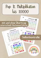 Vorschau - Spiele - Pop It / Plopper - Multiplikation bis 10000 Mathematik - Deckblatt