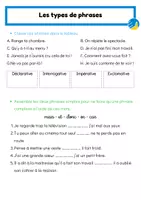 Aperçu - Préparation de séance / Séance complète - Entrainement - la phrase (types de phrases et phrase complexe) - Page de couverture
