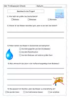 Vorschau - Arbeitsblätter - Quiz zum Trinkwasser-Check (Reportage) - mit Lösung - Deckblatt