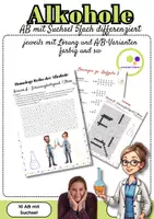 Vorschau - Arbeitsblätter - Organische Chemie | Alkohole Alkanole | AB mit Suchsel differenziert - Deckblatt