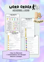 Vorschau - Arbeitsblätter - Word order / Sentence structure (adverbs + verbs) - Deckblatt