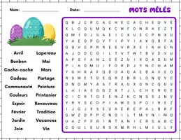 Aperçu - Jeux - Pâques Activités: Mots croisés - Mots Mêlés - Coloriage - Page 3