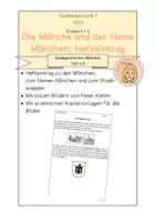 Vorschau - Arbeitsblätter - Stadtgeschichte München Teil 2 / 2.3: Hefteintrag (Mönche, Stadtwappen, Name München) - Deckblatt