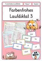 Vorschau - Arbeitsblätter - Farbenfrohes Laufdiktat 3 - Klasse 1 - Deckblatt