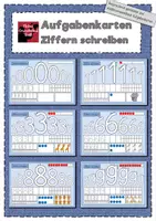 Vorschau - Unterrichtsreihen - Aufgabenkarten Ziffern schreiben (Übungskartei Klasse 1) - Deckblatt