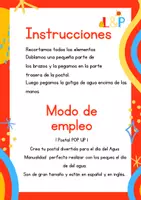 Vista previa - Hojas de trabajo - Postal Pop Up Día Mundial del Agua - página 1